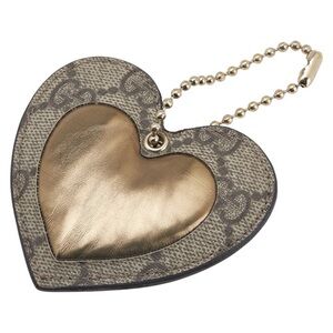 Gucci GG Supreme Heart Keychain Bag Charm, 100% Authentic